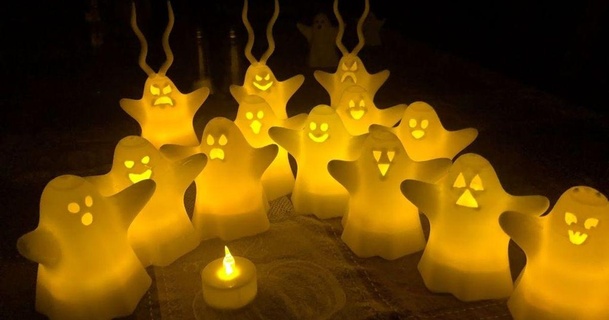 13 halloween ghosts led tea light tjsoco 3D Models Art & Design Sculptures ghost halloweendecoration thingiverse 3d print model - Mito3D