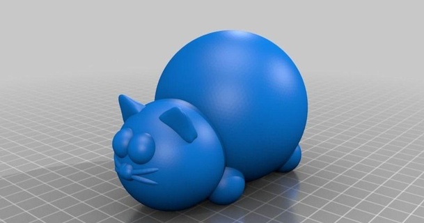 facile impression fat chat bouché 3D modèles art conception sculptures chose universelle 3d print model - Mito3D
