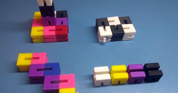élastique cubes puzzle thérapie bouché 3D modèles jouets Jeux puzzles Brain teasers 3dpuzzle cubepuzzle 3d print model - Mito3D