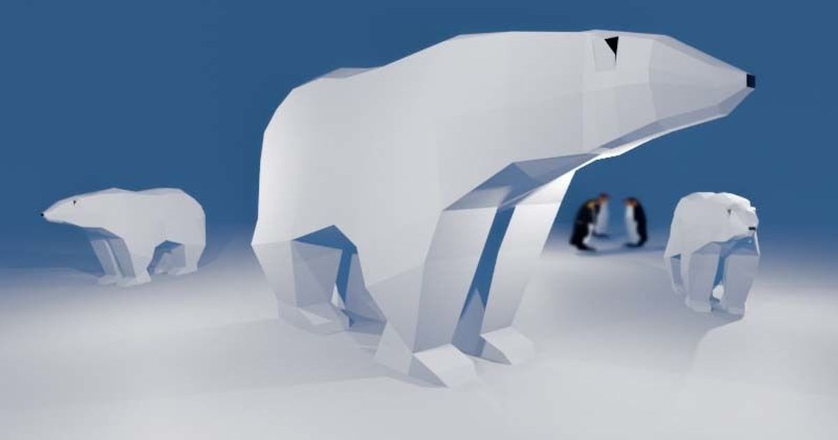 low poly polar bear neatobrian 3D Models Art & Design Sculptures art lowpoly 3D print model - Mito3D