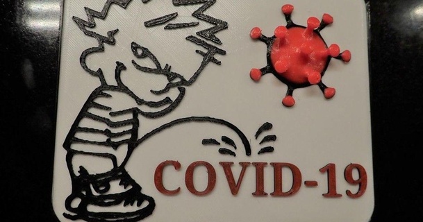 covid 19 xixi Atualizada carteiras 3D modelos passatempo fabricantes Ideias Calvin desenho animado coroa coronavírus 3d print model - Mito3D