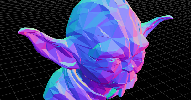 düşük poli Yoda teknik 3D modeller Sanat tasarım heykeller büst Yıldız Savaşları 3d print model - Mito3D