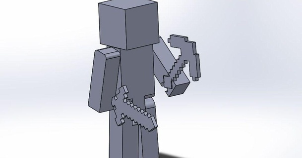 Minecraft gars robotours dessins 3D modèles gadgets figurines minecraft minecraftsteve Steve chose universelle 3d print model - Mito3D