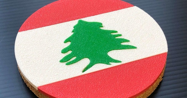 Libano bandiera sottobicchieri dany nchez 3D Modelli domestico vita camera sottobicchiere beirut per bevande 3d print model - Mito3D