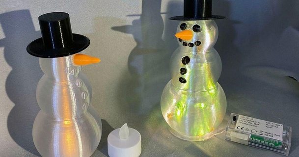 bonhomme neige vasemode vidar 3D modèles loisir fabricants idées Noël LED lumière bande led 3d print model - Mito3D