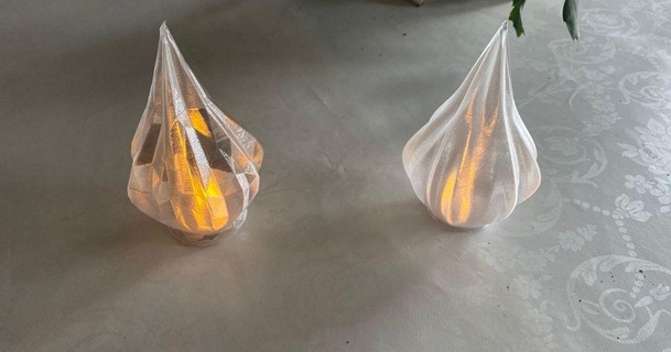 Led tea light alev çömelmek vazemode Vidar 3D modeller hobi yapımcılar fikirler LED ışığı tealight tutucu hafif 3d print model - Mito3D