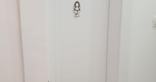 toilet door sign -cat drinking water netaes 3D Models Household Bathroom 3d print model - Mito3D