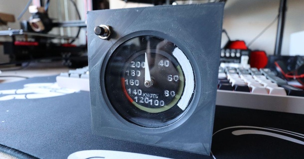 cessna 172 inspired airspeed gauge bitsanddroids 3D Models Hobby & Makers Electronics arduino cesna mfs2020 thingiverse 3d print model - Mito3D