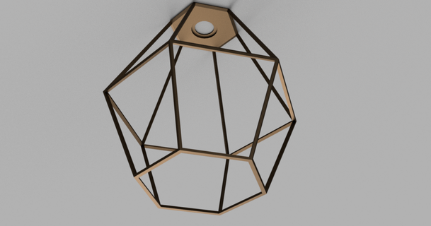 esagono paralume triangolare 3d 3D Modelli domestico casa arredamento Home decor 3d print model - Mito3D
