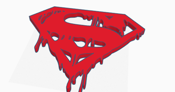 Übermensch Logo blutig johination 3D Modelle Kunst Design 2D Platten Logos Übermensch Superman Logo 3d print model - Mito3D