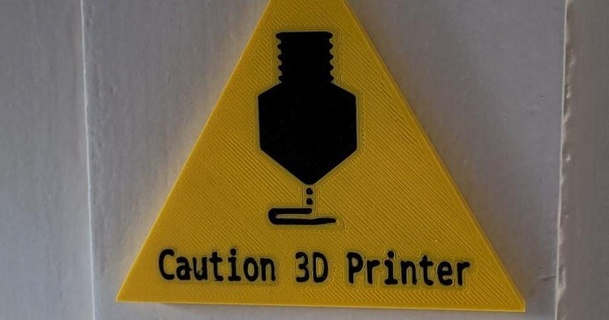 caution 3d printer sign spb2005 3D Models Printers Accessories 3d print model - Mito3D