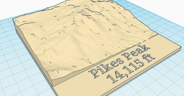 pikes peak cospacegirl 3D Models Art & Design Sculptures 3dmap art colorado hiking map 3d print model - Mito3D
