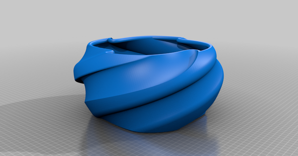 swirly vaso svegliati 3D Modelli arte design disegni fiori fioriera 3d print model - Mito3D