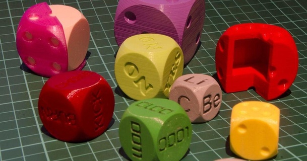 Customizável dados selvagem 3D modelos brinquedos jogos tabuleiro traindo cheatdice extrusão dupla material duplo 3d print model - Mito3D