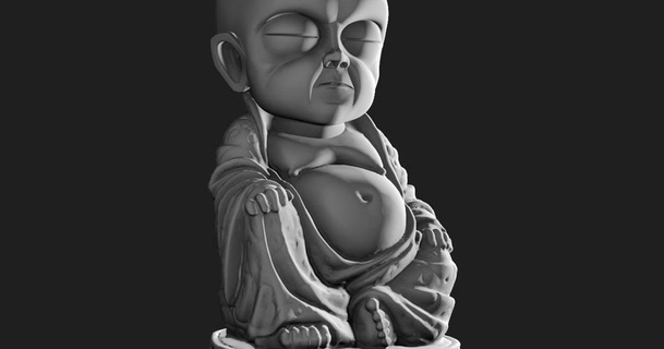 terrifiant bébé Bouddha rongeur sauvage 3D modèles art conception sculptures chose universelle 3d print model - Mito3D