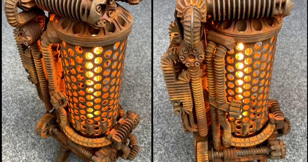 völlig funktional Schreibtisch Lampe Steampunk Stil tomaszvierundvierzig 3D Modelle Kunst Design Designs Montage erforderlich Schreibtischlampe easyprint easytoprint Edisonbulb 3d print model - Mito3D