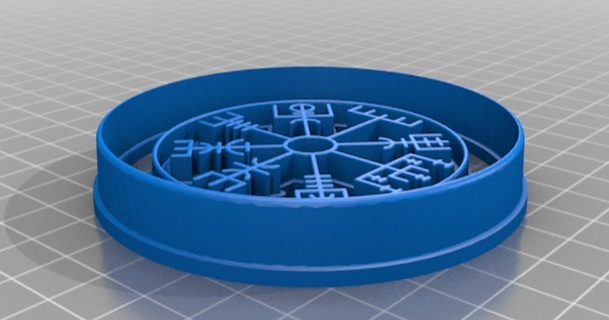 vegvisir rueda willnewton 3D modelos pasatiempo hacedores ideas Galleta cortador masa resina runa 3d print model - Mito3D