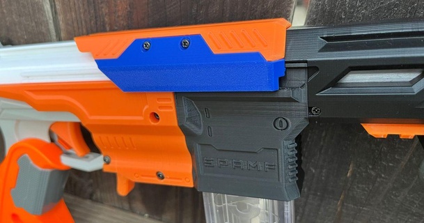 semi-super spamf grips eccentriclulz 3D Models Toys & Games Outdoor nerf superspamf 3d print model - Mito3D