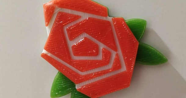 flor origami Rosa omar 3D modelos Arte diseño 2D platos logos thingiverse 3d print model - Mito3D