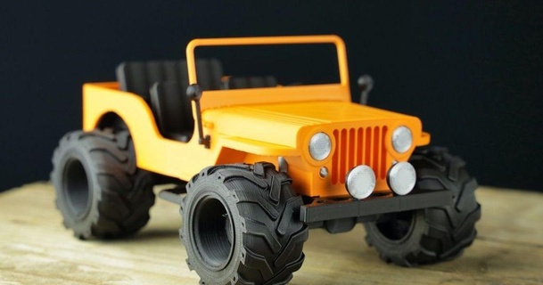 Willys Jeep völlig druckbar schweben 3D Modelle Spielzeuge Spiele Fahrzeuge Wagen jeepwillys Modell Modellauto 3d print model - Mito3D