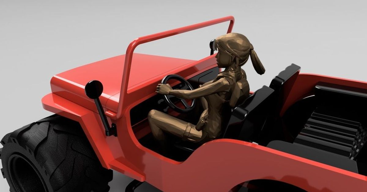 Lara Croft Willys Jeep schweben 3D Modelle Spielzeuge Spiele Fahrzeuge jeepwillys Modell willysjeep 3D print model - Mito3D