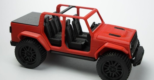 açık cip gladyatör stil tamamen yazdırılabilir soarpix 3D modeller oyuncaklar oyunlar Araçlar jeepgladiator jeeprubikon arazi aracı 3d print model - Mito3D