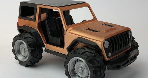2 door jeep amovible hard top pleinement imprimable soarpix 3D modèles jouets Jeux Véhicules 2door 4wd 4x4 voiture entièrement 3d print model - Mito3D