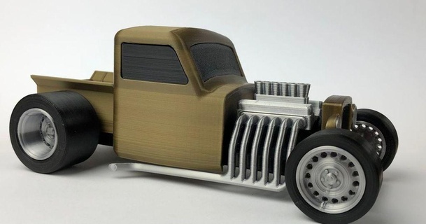 hot rod rat - fully 3d printable soarpix 3D Models Toys & Games Vehicles car chevrolet chevy chevytruck custom 3d print model - Mito3D