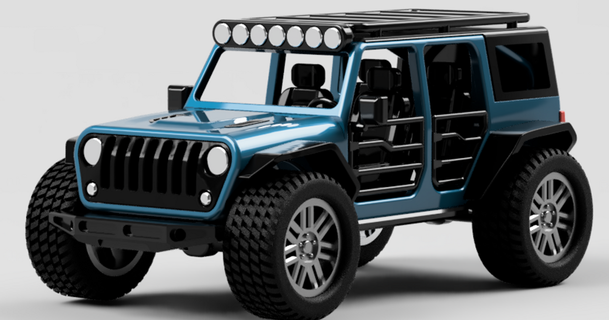 4 door todoterreno vaquero retirable techo duro soarpix 3D modelos juguetes juegos vehiculos coche vehiculo Jeep Wrangler modelo auto 3d print model - Mito3D