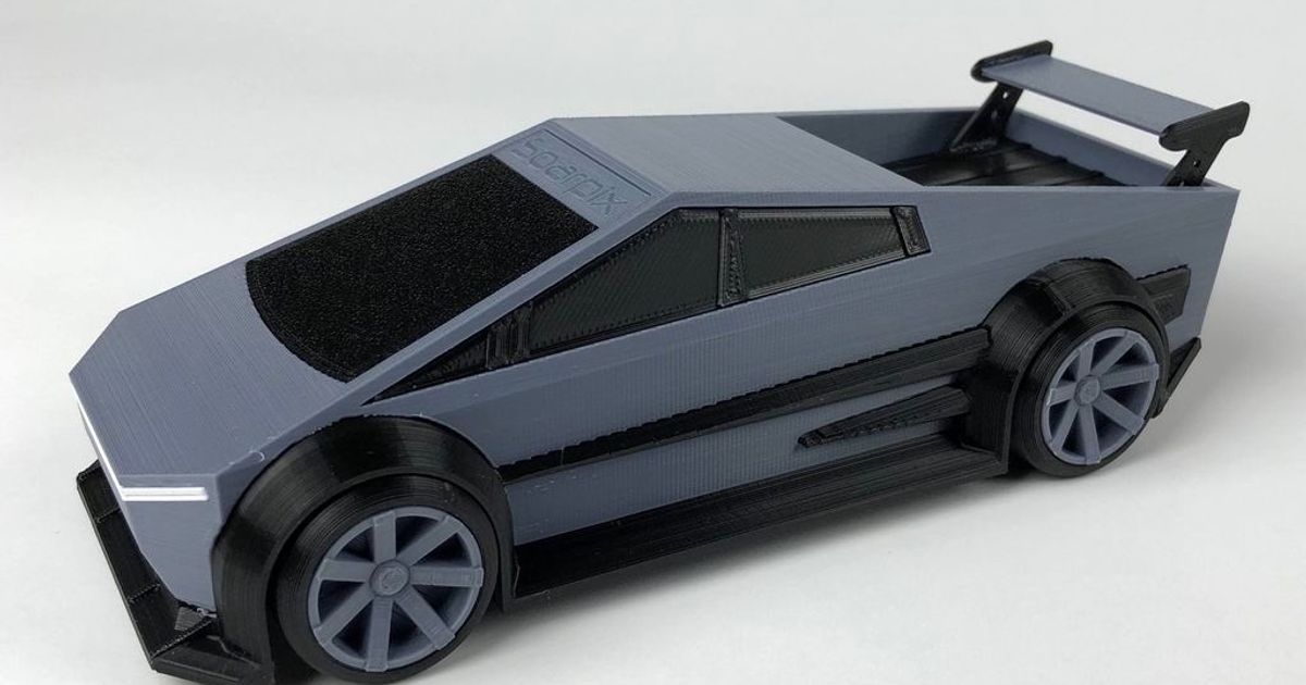 Tesla Cybertruck Cybercar schweben 3D Modelle Spielzeuge Spiele Fahrzeuge Cyberpunk Modellauto Bausatz 3D print model - Mito3D