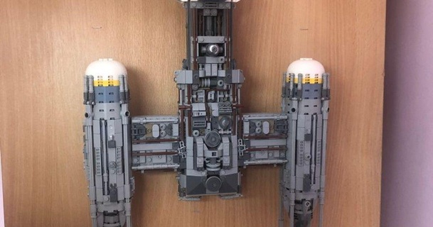 lego star wars ucs y-wing 75181 wall mount flip lmb 3D Models Toys & Games Building starwars 3d print model - Mito3D