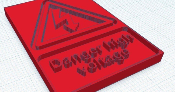 Achtung Stromspannung Symbol 3d Versuchen Outs 3D Modelle Drucker Zubehör Hochspannung thingiverse 3d print model - Mito3D