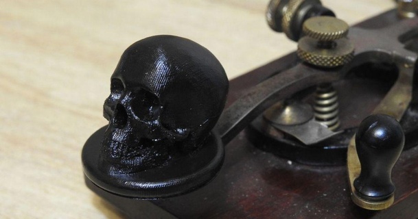 skull knob j38 style keys kb9rlw 3D Models Hobby & Makers Electronics thingiverse 3d print model - Mito3D