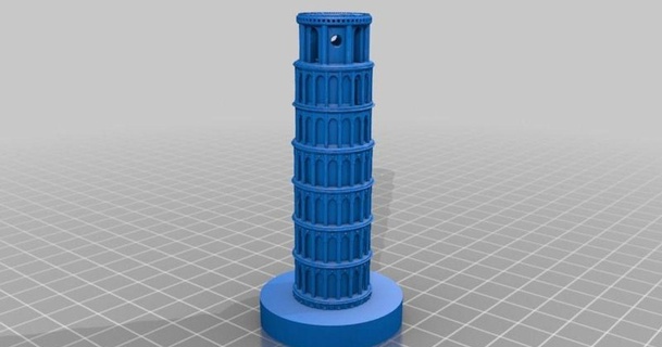 perpendicular tower pisa kb9rlw 3D Models Art & Design Sculptures thingiverse 3d print model - Mito3D