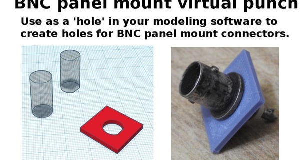 bnc panel montar virtual puñetazo agujeros kb9rlw 3D modelos pasatiempo hacedores electrónica thingiverse 3d print model - Mito3D