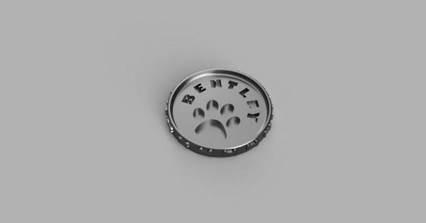 bentley coin tap50 3D Models Art & Design 2D Plates Logos dog makercoin thingiverse 3d print model - Mito3D