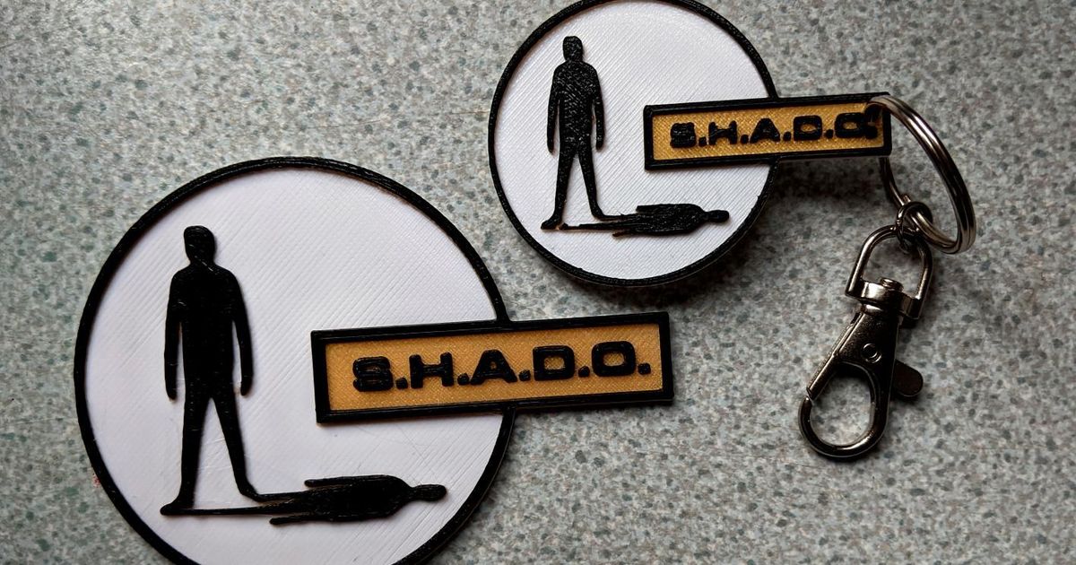 ufo Shado buzdolabı plak anahtar fob delta viski 3D modeller Sanat tasarım 2D tabaklar logolar mıknatısı anahtarlık 3D print model - Mito3D