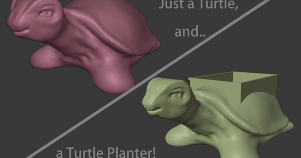 kaplumbağa ekici jpklad 3D modeller Sanat tasarım heykeller Şirin çiçek tencere basit 3d print model - Mito3D