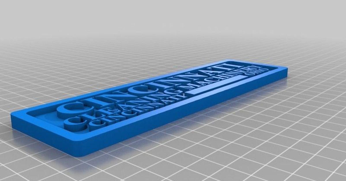 cincinnati plaque reverman 3D Models Art & Design 2D Plates Logos thingiverse 3D print model - Mito3D