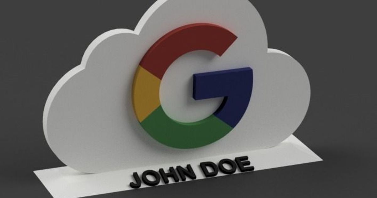 Google nuvem logotipo ficar pé sk Engenharia 3D modelos casa escritório 3D print model - Mito3D
