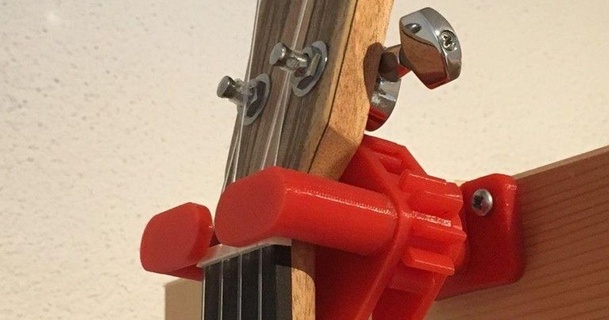 self-closing ukulele wall holder niocio01 3D Models Hobby & Makers Music thingiverse selfclosing ukulelemount 3d print model - Mito3D