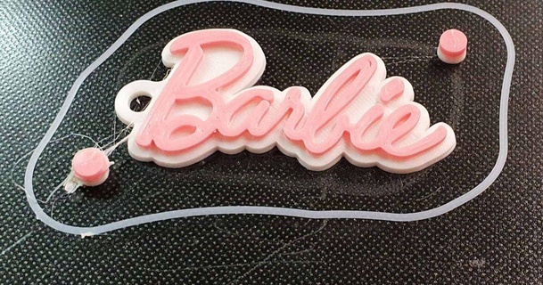 keychain barbie logo bollibe 3D Models Toys & Games Action Figures Statues porteclef barbiekeychain logobarbie 3d print model - Mito3D