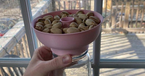easily printable pistachio bowl mason jar top ah9illator 3D Models Household Kitchen nut lid thingiverse 3d print model - Mito3D