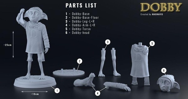 Dobby magnavis 3D Modelle Kostüme Zubehör Requisiten Kreatur Harz thingiverse 3d print model - Mito3D