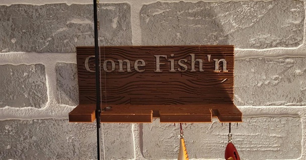 gone fish'n fishing pole mount d3dorsett 3D Models Sports & Outdoor wallmount rod fish 3d print model - Mito3D