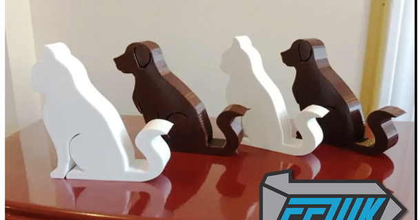 Katze Hund Telefon Stand Fesuk Technologien 3D Modelle Haushalt Büro Tier Telefonständer iPad 3d print model - Mito3D