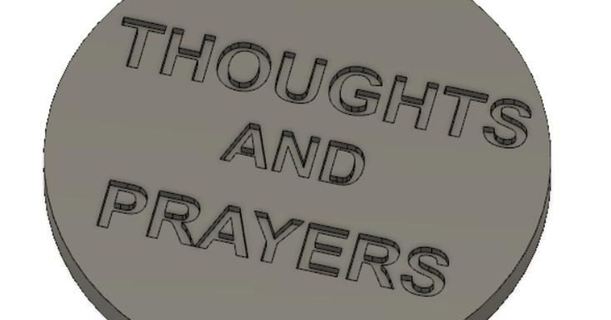 thoughts prayers - coin aonomus 3D Models Art & Design 2D Plates Logos thingiverse 3D print model - Mito3D