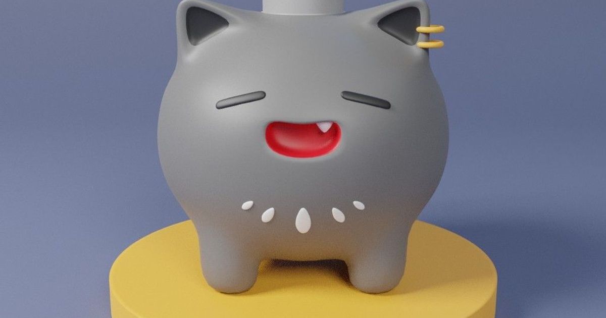 ssrb hololive Shishiro Botanik Maskottchen shirayukix 3D Modelle Welt scannt Tiere Katze Chibi Figur niedlich Zahl 3D print model - Mito3D