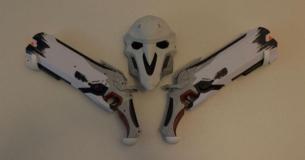 overwatch reaper mask gun wall mounts printed 3d 3D Models Toys & Games Outdoor thingiverse 3d print model - Mito3D