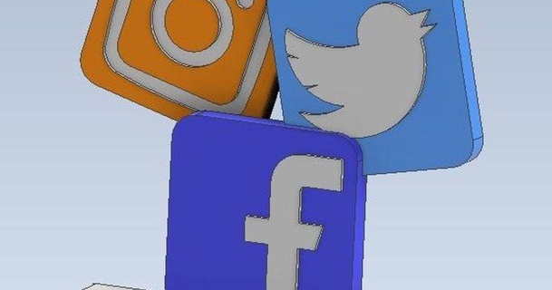 social afficher logo jamesr5d4 3D modèles art conception dessins Twitter présentoir 3dlogo 3d print model - Mito3D